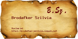 Brodafker Szilvia névjegykártya