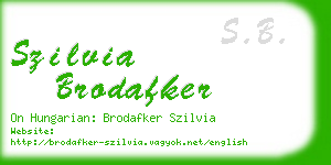 szilvia brodafker business card